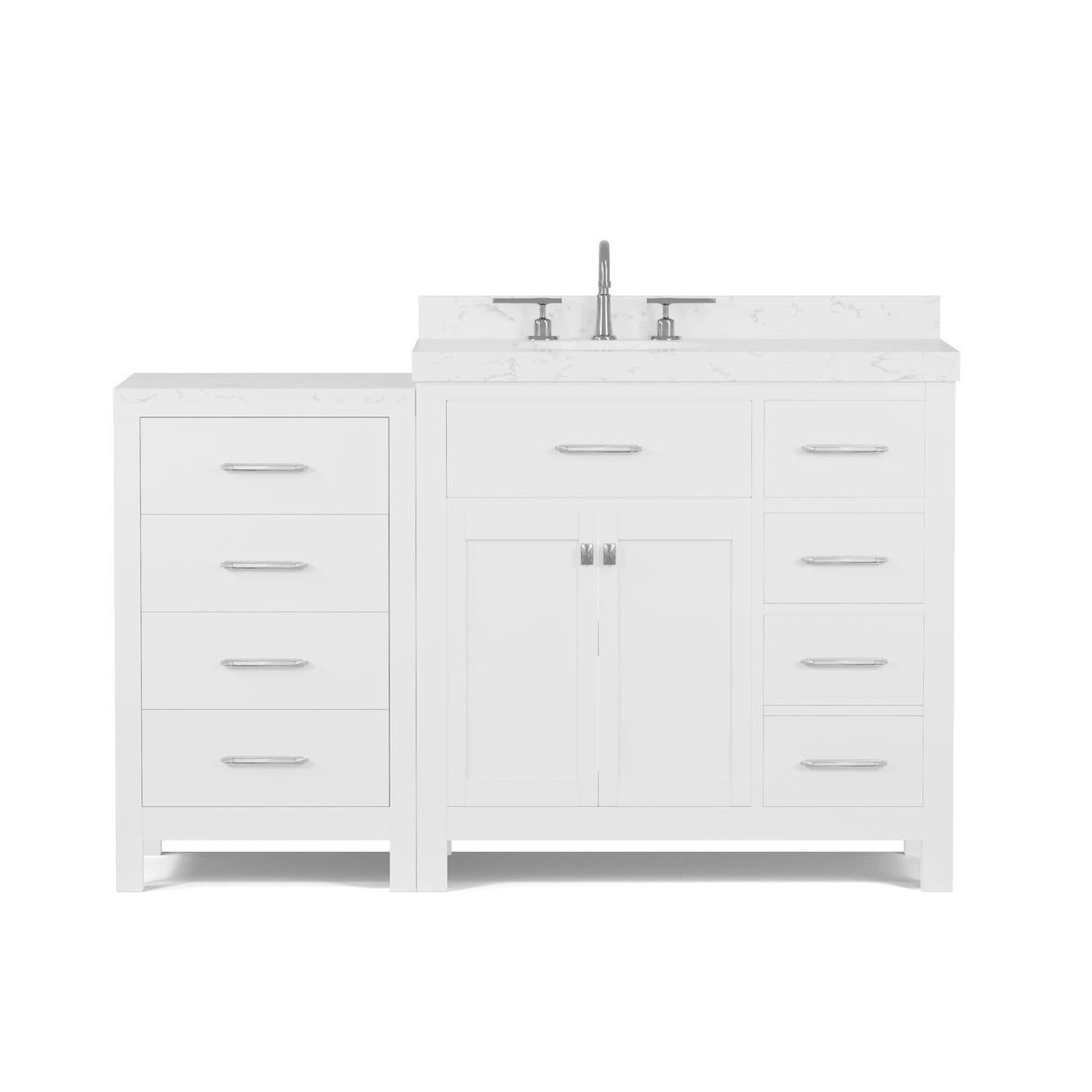 Caroline Parkway 57" Bathroom Vanity with Marble Top and Sink