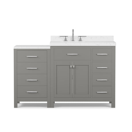 Caroline Parkway 57" Bathroom Vanity with Marble Top and Sink
