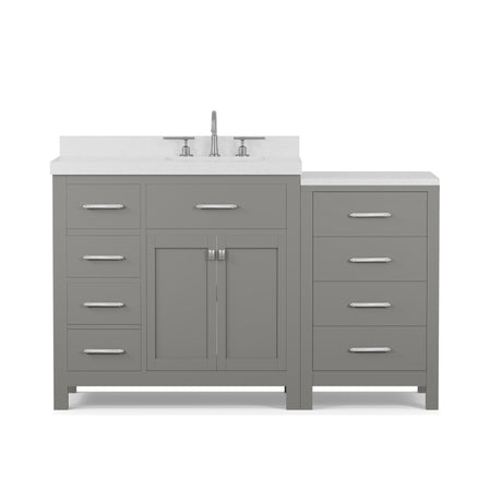 Caroline Parkway 57"  Bathroom Vanity Cabinet with Sink and White Quartz Top