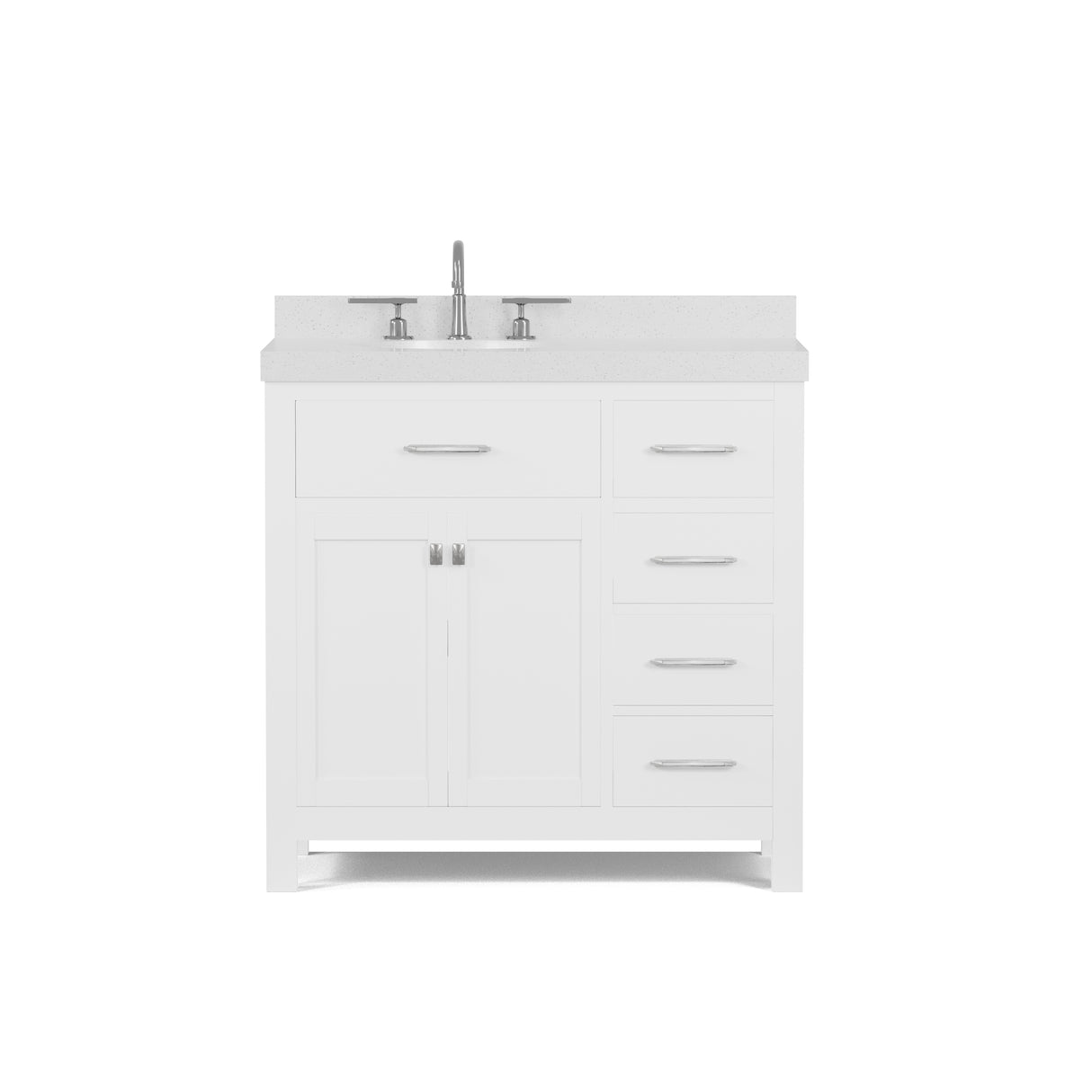 Caroline Parkway 36" Small Bathroom Vanity Cabinet with Sink and Cultured Marble Top