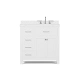 Caroline Parkway 36" Freestanding Bathroom Vanity Cabinet with Sink and Cultured Marble Top