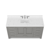 Caroline Avenue 60" Single Bathroom Vanity Cabinet with Sink and Cultured Marble Top