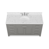 Caroline 60" Single Bathroom Vanity Cabinet with Sink and Cultured Marbled Top