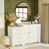 Caroline Parkway 57" Bathroom Vanity with Side Cabinet and Sink
