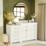 Caroline Parkway 57" Bathroom Vanity with Marble Top and Sink