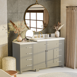 Caroline Parkway 57" Bathroom Vanity with Side Cabinet and Sink