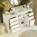 Caroline Parkway 57" Bathroom Vanity with Side Cabinet and Sink