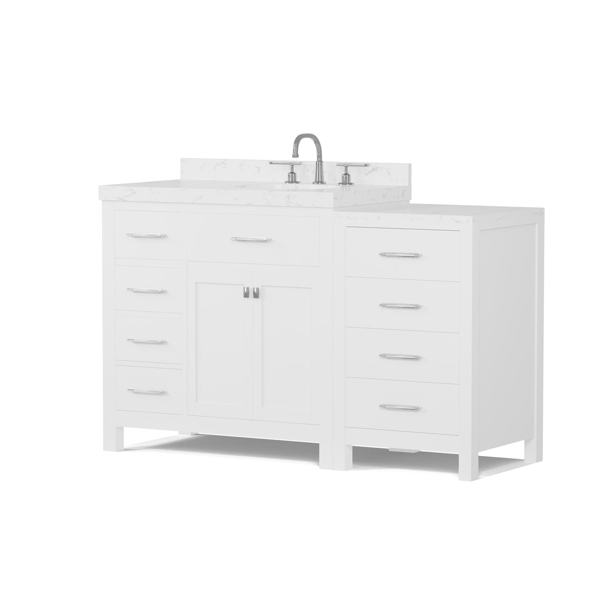 Caroline Parkway 57" Modern Bathroom Vanity with Sink and Cultured Marble Top