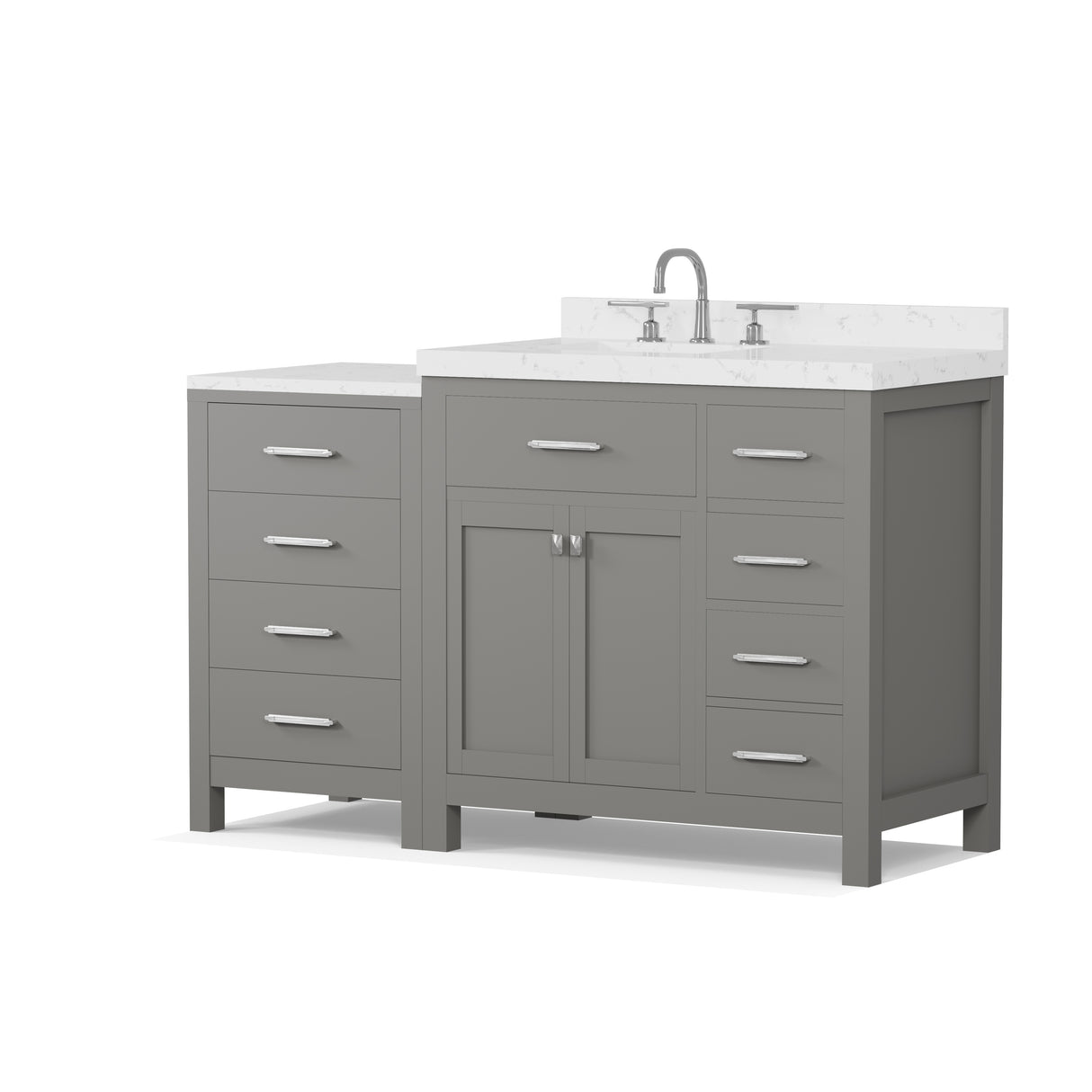 Caroline Parkway 57" Bathroom Vanity with Marble Top and Sink