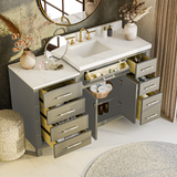 Caroline Parkway 57" Bathroom Vanity with Marble Top and Sink