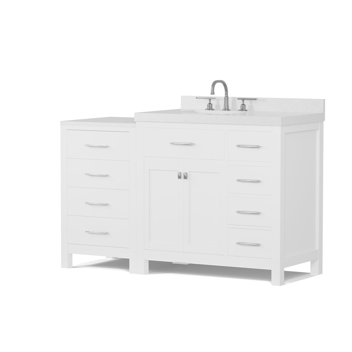 Caroline Parkway 57" Bathroom Vanity with Side Cabinet and Sink