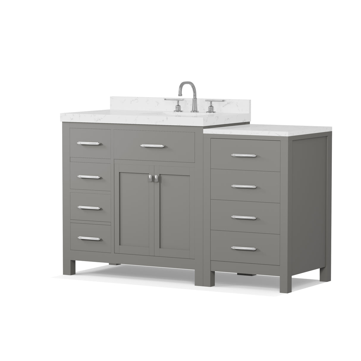 Caroline Parkway 57" Modern Bathroom Vanity with Sink and Cultured Marble Top