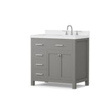 Caroline Parkway 36" Freestanding Bathroom Vanity Cabinet with Sink and Cultured Marble Top
