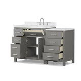 Caroline Parkway 57" Modern Bathroom Vanity with Sink and Cultured Marble Top