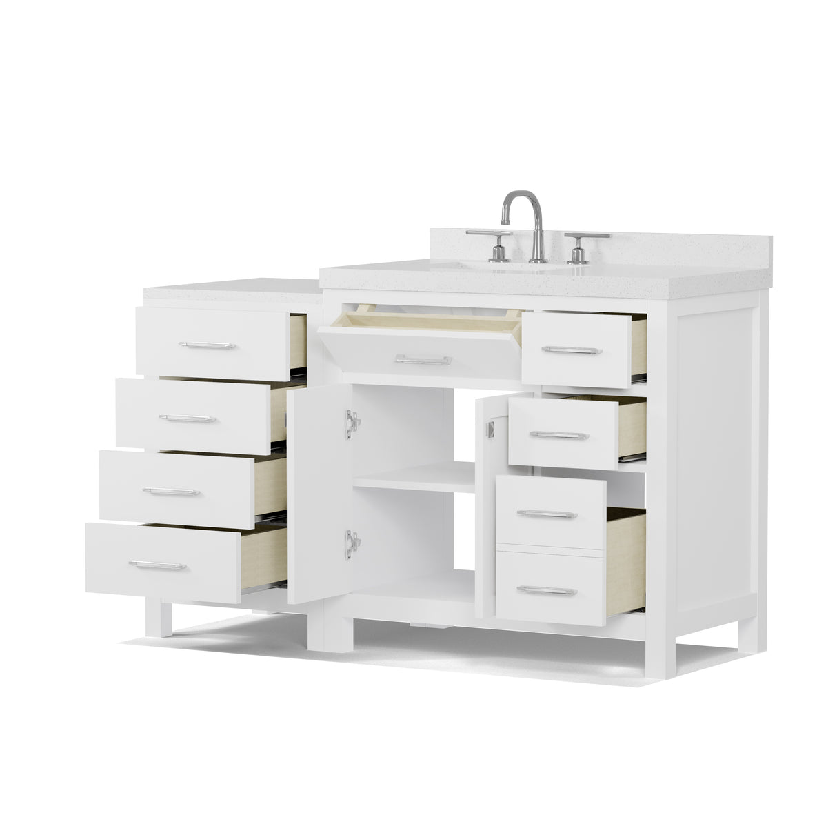 Caroline Parkway 57" Bathroom Vanity with Side Cabinet and Sink