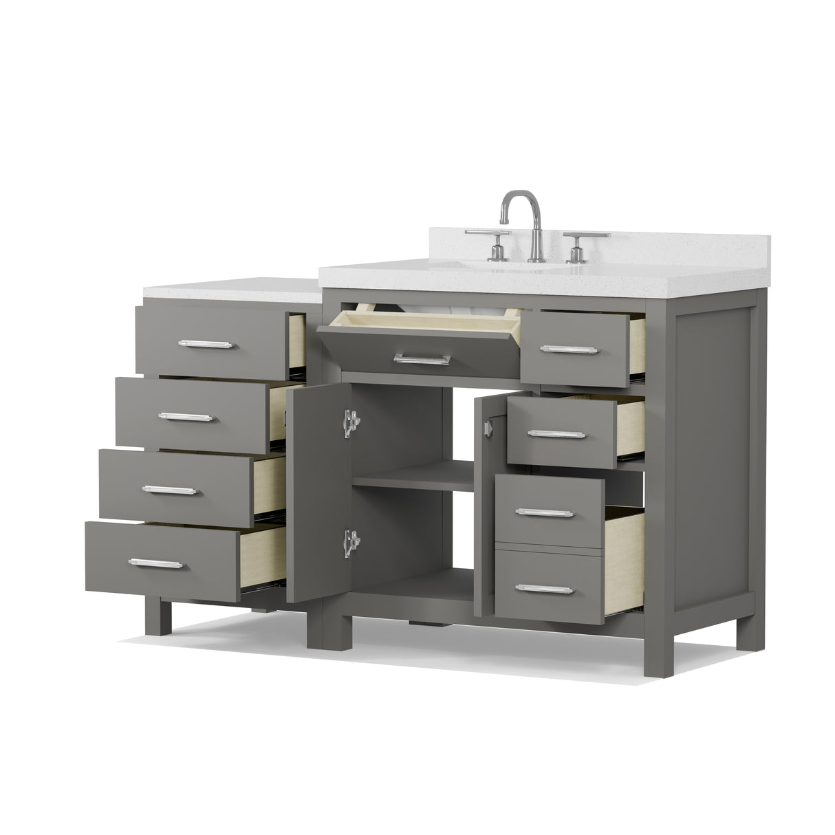 Caroline Parkway 57" Bathroom Vanity with Side Cabinet and Sink