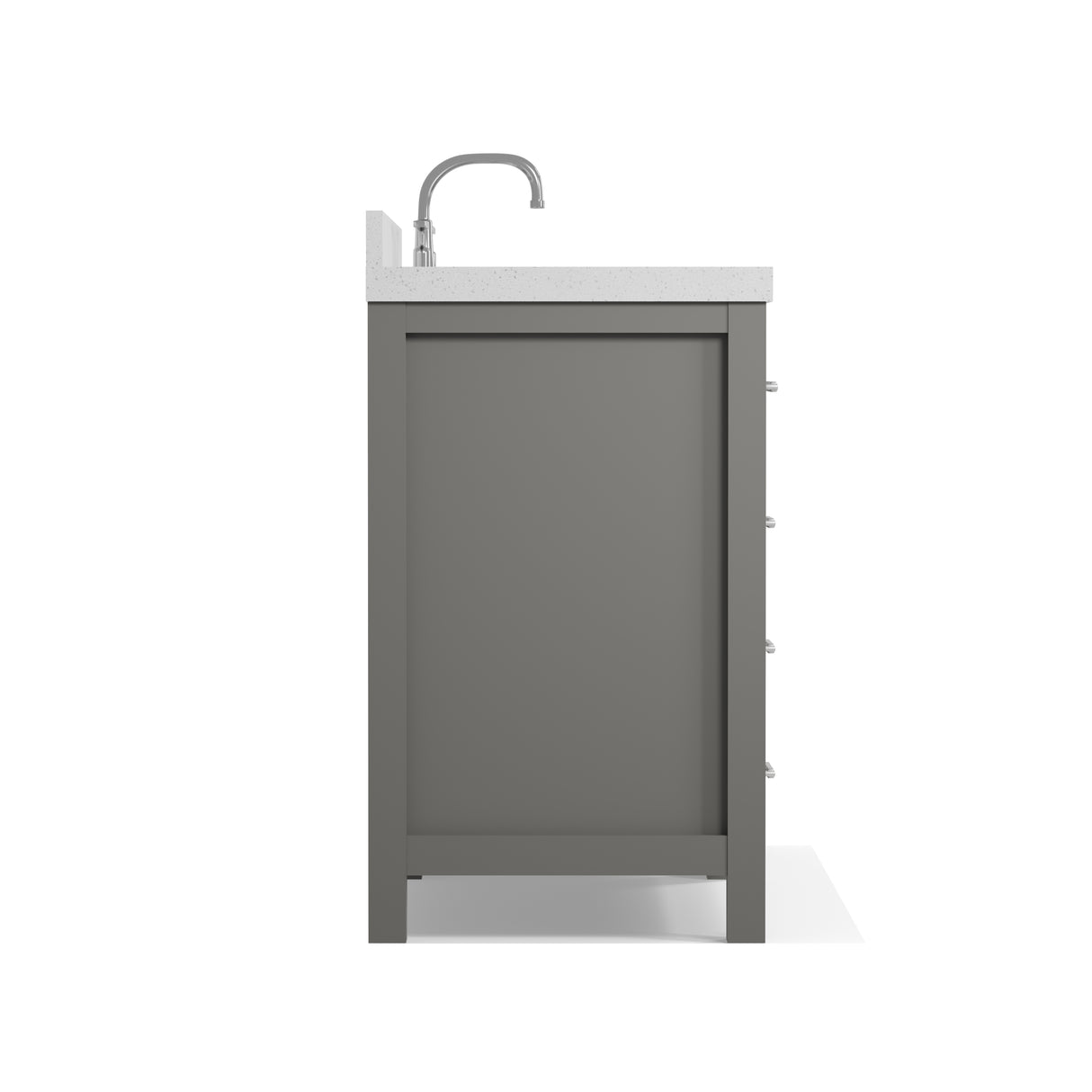 Caroline Parkway 57"  Bathroom Vanity Cabinet with Sink and White Quartz Top