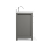 Caroline Parkway 57"  Bathroom Vanity Cabinet with Sink and White Quartz Top