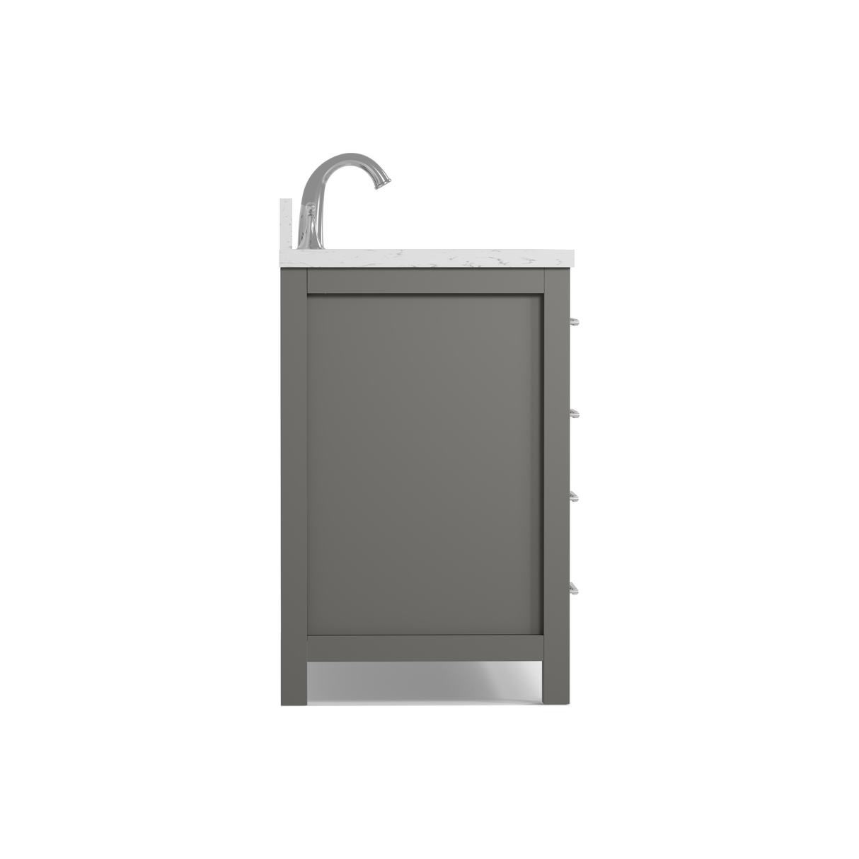 Caroline 60" Single Bathroom Vanity Cabinet with Sink and Cultured Marbled Top