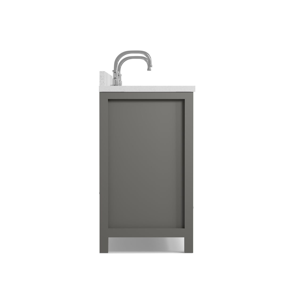Caroline Avenue 72" Double Bathroom Vanity Cabinet with Sink and White Quartz Top