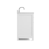 Caroline Parkway 36" Powder Room Bath Vanity Cabinet with Sink and White Quartz Top