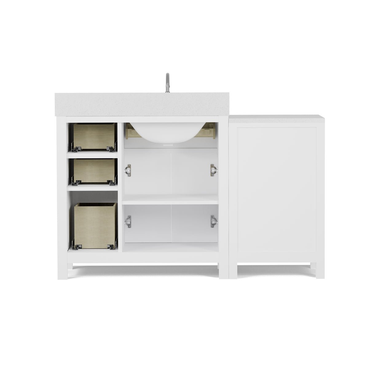 Caroline Parkway 57" Bathroom Vanity with Side Cabinet and Sink