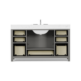Caroline Avenue 60" Single Bathroom Vanity Cabinet with Sink and Cultured Marble Top