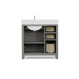 Caroline Parkway 36 inch Bathroom Vanity with Sink and White Quartz Top
