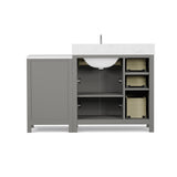 Caroline Parkway 57" Modern Bathroom Vanity with Sink and Cultured Marble Top