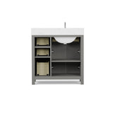 Caroline Parkway 36" Small Bathroom Vanity Cabinet with Sink and Cultured Marble Top