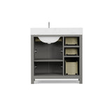 Caroline Parkway 36" Freestanding Bathroom Vanity Cabinet with Sink and Cultured Marble Top