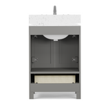 Caroline Avenue 24" Single Bathroom Vanity Cabinet with Sink and Cultured Marble Top