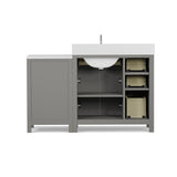 Caroline Parkway 57"  Bathroom Vanity Cabinet with Sink and White Quartz Top