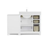 Caroline Parkway 57"  Bathroom Vanity Cabinet with Sink and White Quartz Top