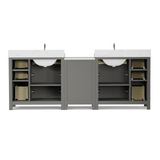Caroline Parkway 93" Double Bathroom Vanity Cabinet with Sink and Cultured Marble Top