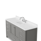 Caroline Avenue 60" Single Bathroom Vanity Cabinet with Sink and Cultured Marble Top