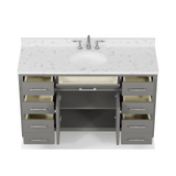 Caroline 60" Single Bathroom Vanity Cabinet with Sink and Cultured Marbled Top