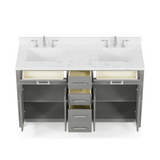 Caroline 60" Double Bathroom Vanity with Sink and Cultured Marble Top
