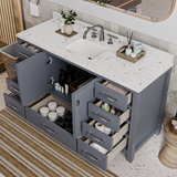 Caroline Avenue 60" Single Vanity Cabinet with Sink and Cultured Marble Top