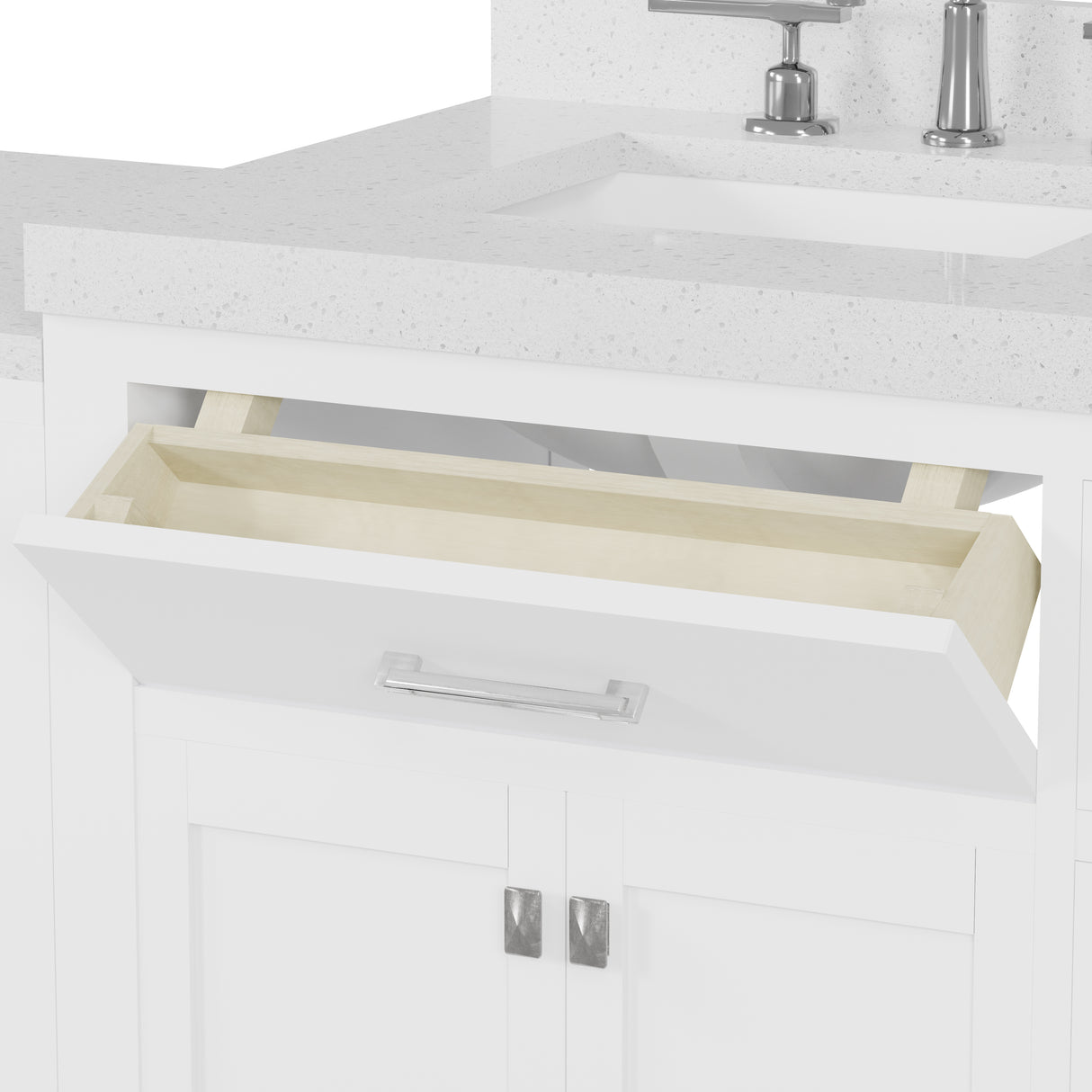 Caroline Parkway 93" Dual Bathroom Vanity Sink with White Quartz Top