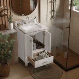 Caroline Avenue 24" Single Vanity Cabinet with Sink and Carrara Marble Top