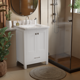 Caroline Avenue 24" Freestanding Single Vanity with Sink and Cultured Marble Top