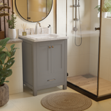 Caroline Avenue 24" Freestanding Single Vanity with Sink and Cultured Marble Top
