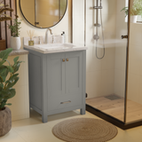 Caroline Avenue 24" Single Bathroom Vanity Cabinet with Sink and Cultured Marble Top