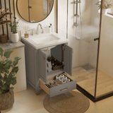 Caroline Avenue 24" Freestanding Single Vanity with Sink and Cultured Marble Top