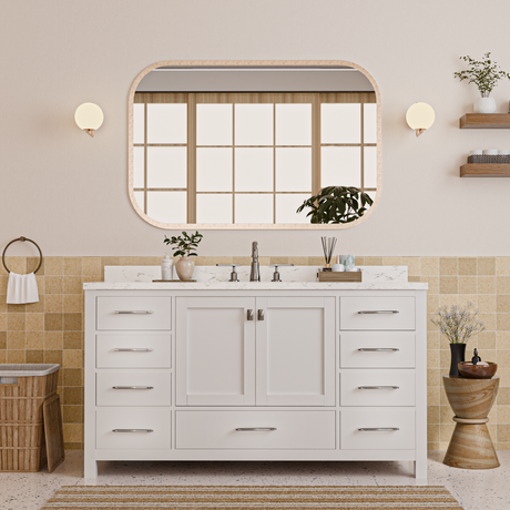 Caroline Avenue 60" Single Vanity Cabinet with Sink and Cultured Marble Top