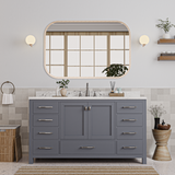 Caroline Avenue 60" Single Vanity Cabinet with Sink and Cultured Marble Top