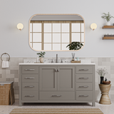 Caroline Avenue 60" Single Bathroom Vanity Cabinet with Sink and Cultured Marble Top