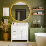 Caroline Parkway 36" Freestanding Bathroom Vanity Cabinet with Sink and Cultured Marble Top