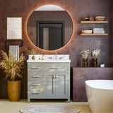 Caroline Parkway 36" Freestanding Bathroom Vanity Cabinet with Sink and Cultured Marble Top
